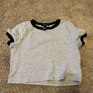 Forever 21 Kids Gray Tee with Black Trim